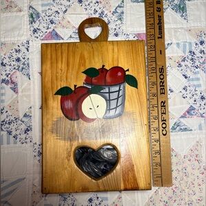 Rustic cottage core Apple grocery bag holder with Heart Cutout
